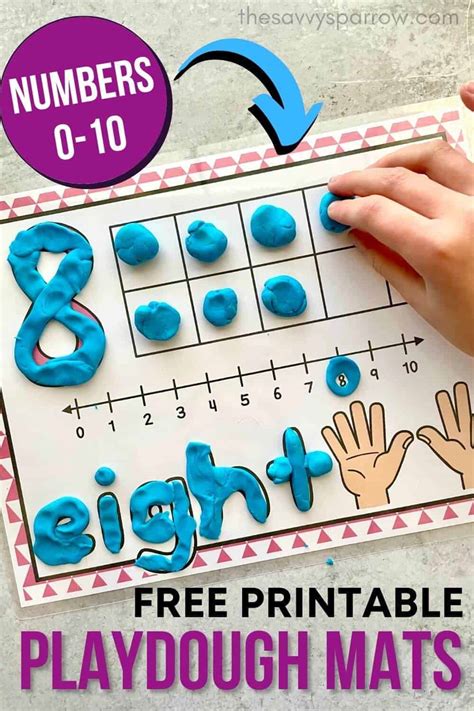 Free Printable Playdough Mats For Kids Numbers 0-10, 59% OFF