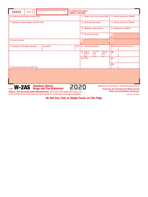 2020 Form IRS W-2AS Fill Online, Printable, Fillable, Blank - pdfFiller