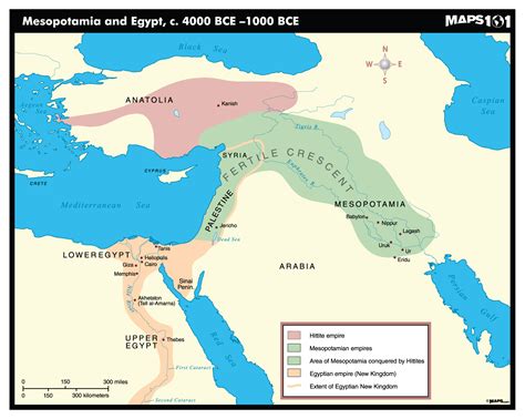 Mesopotamia & Egypt, c. 4000-1000 BCE Map | Maps.com.com