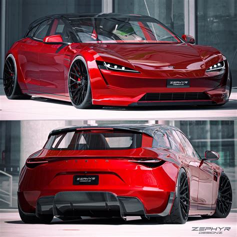 Four-Door Tesla Model R Shooting Brake Concept Is a Roadster Dreamt for ...