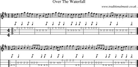 American Old-time music, Scores and Tabs for Mandolin - Over The Waterfall