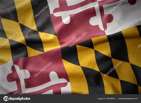 Waving colorful flag of maryland state. — Stock Photo © Ruletkka #130795538