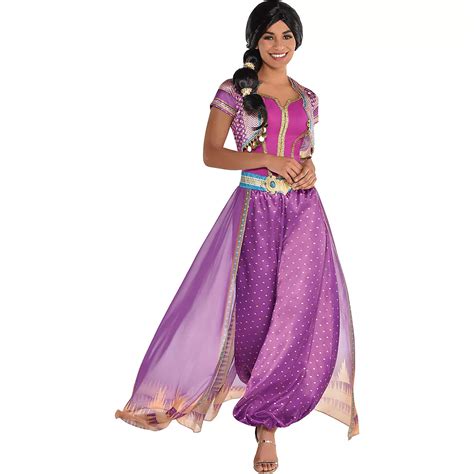 Adult Purple Jasmine Jumpsuit Plus Size - Aladdin Live-Action | Party City