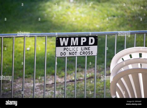 Police Line Sign Stock Photo - Alamy