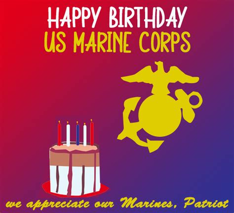 Happy Birthday Marine Corps, Cake. Free US Marine Corps Birthday eCards | 123 Greetings