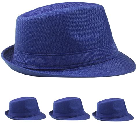 Bulk Fedora Hats - Casual, One Size, Classic Blue - DollarDays