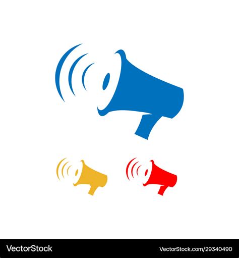 Speak up loud tool megaphone logo design concept Vector Image