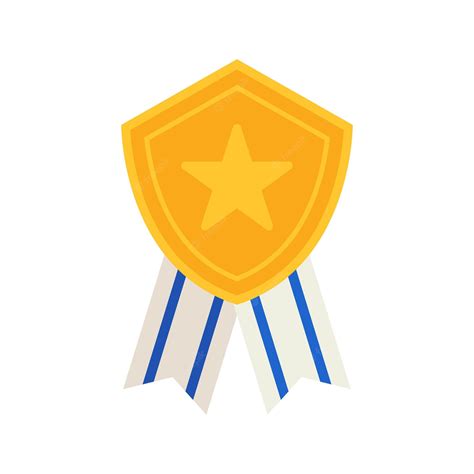 Premium Vector | Gold medal with ribbon Vector illustration