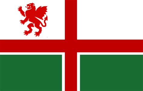 Flag of the United Kingdom of England and Wales, featuring a lion with ...