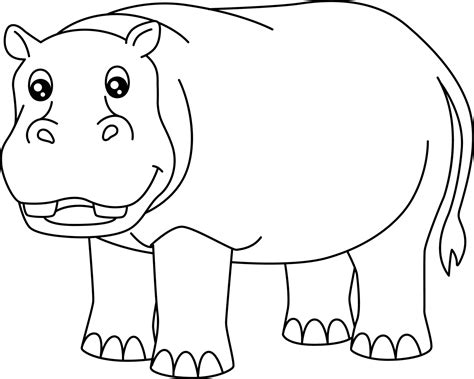 Hippo Coloring Page Vector Art, Icons, and Graphics for Free Download