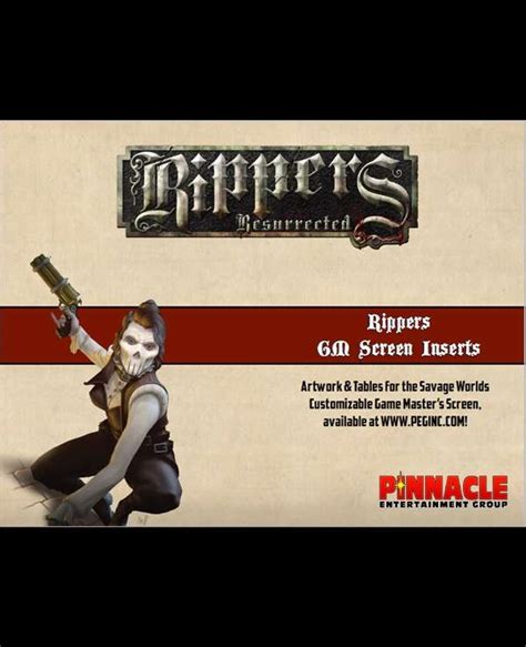 Rippers Resurrected: Custom GM Screen - Pinnacle Entertainment | Savage ...