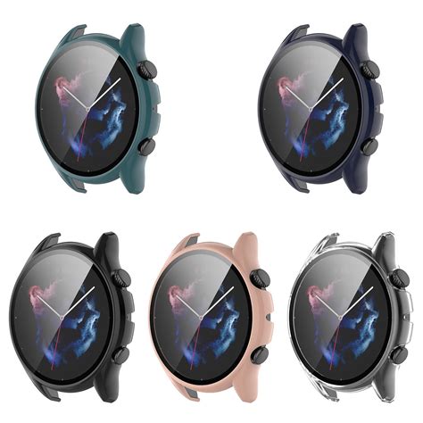 For Amazfit GTR 3 / GTR 3 Pro PC + Tempered Glass Watch Protective Case (Ink Blue) – Alexnld.com