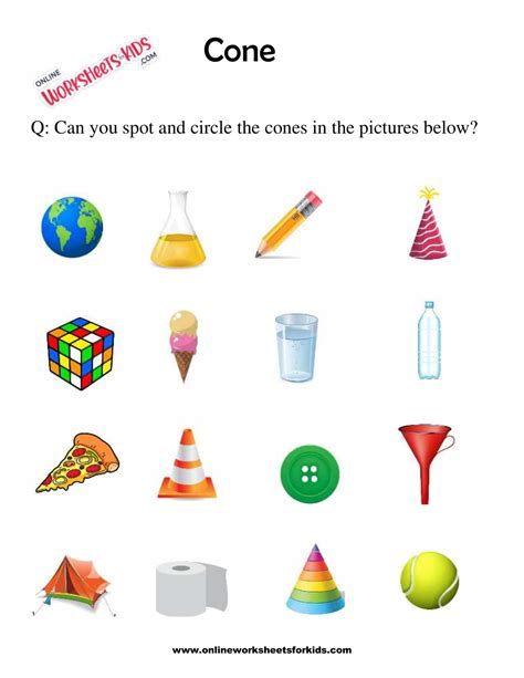 Cone Worksheets For Grade 1-3