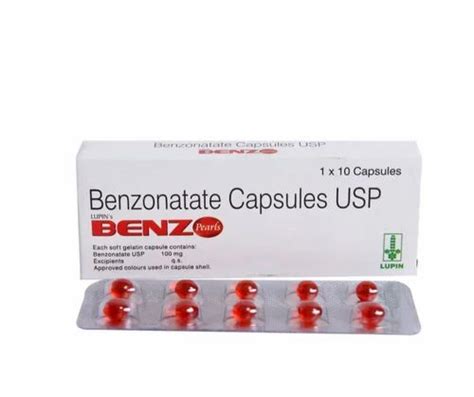 Benz Pearls Benzonatate Capsules, 1x10 Tablets at Rs 100/box in Nagpur