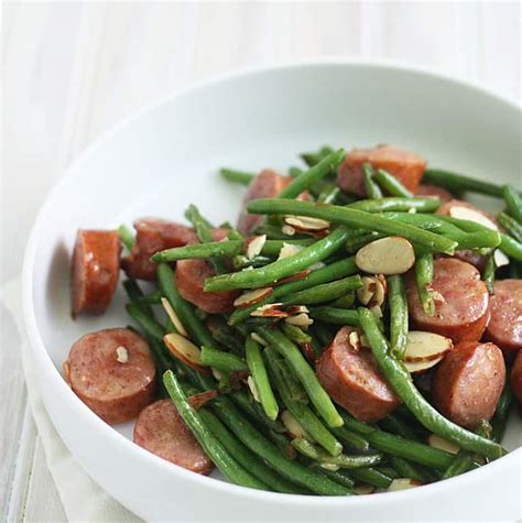 Sausage and Green Bean Stir Fry — Katrina Runs for Food