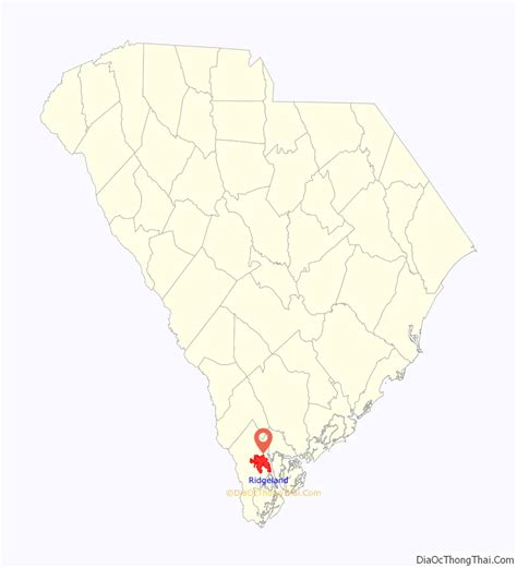 Map of Ridgeland town, South Carolina - Thong Thai Real