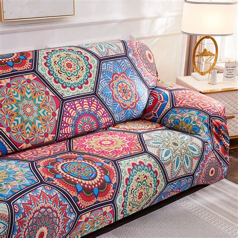 Bohemian Sofa Covers Stretch Boho Couch Cover Colorful Slip Covers for ...