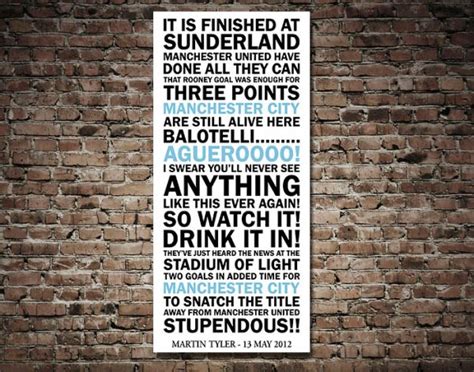 Manchester City 11/12 Cup Final Victory Quote Sunderland Canvas Print