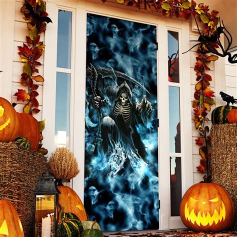 Grim Reaper Halloween Door Cover QNK554D - Flagwix