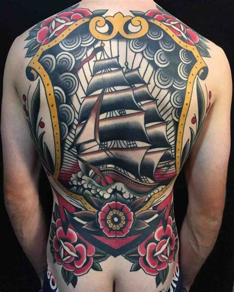 Full Back Nautical Tattoo Ship - Best Tattoo Ideas Gallery