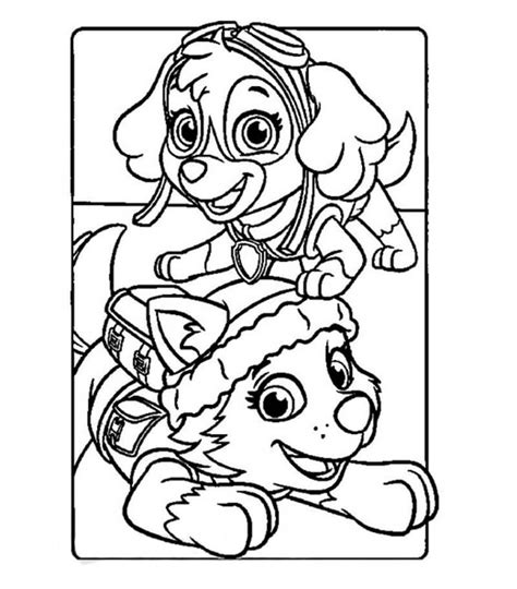 Paw Patrol Skye And Everest Coloring Page Free Printable Coloring | Porn Sex Picture