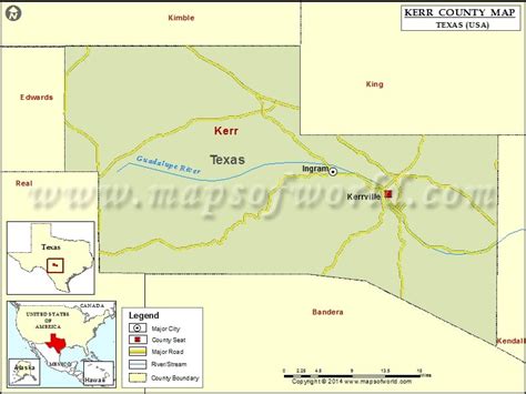 Kerr County Map | Map of Kerr County, Texas