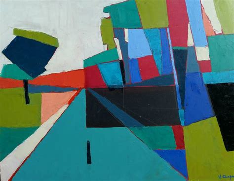 Cubist Landscape Painting by Virginia Chapuis | Saatchi Art