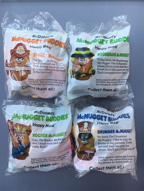 McNugget Buddies 1988 set of 4 McDonalds Vintage Unused. | Etsy