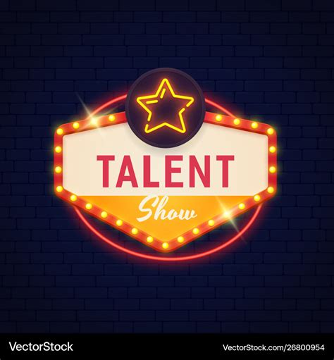 Talent show neon sign talent show bright sign Vector Image