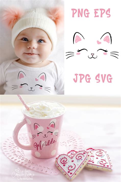Cat face SVG, Kitty Face Svg, Cat Clip Art, Cute Kitty Cat PNG. Whispers, princess Svg, Cricut ...