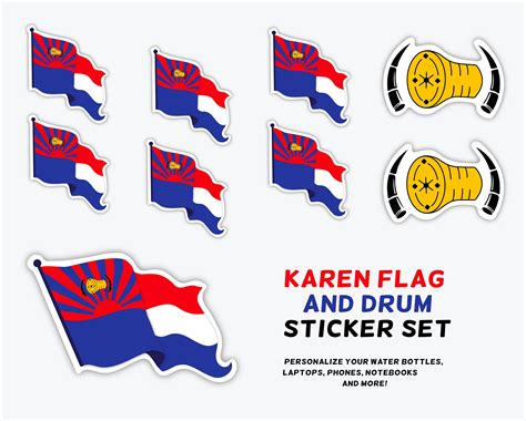 Karen Flag and Drum Vinyl Sticker Decal, Laptop, Water Bottle, Water Resistant Decals, Karen ...