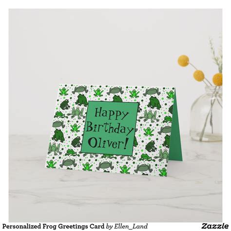 Personalized Frog Greetings Card Greeting Card Size, Custom Greeting Cards, Personalized ...