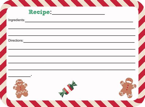 Christmas Recipe Card Template For Word