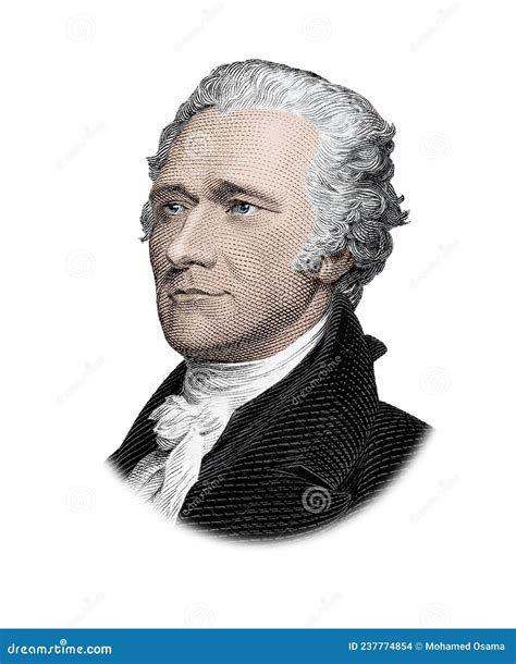 US President Alexander Hamilton Portrait Stock Illustration ...