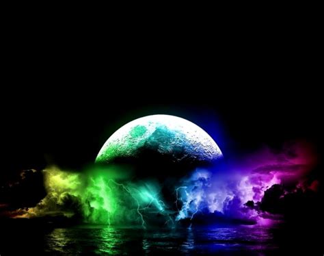 Abstract Rainbow Moon Wallpaper | Wallpapers Gallery