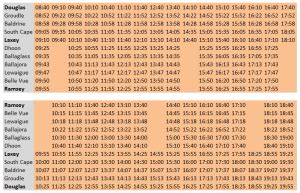 Manx Electric Railway Timetable H | Manx Electric Railway Online