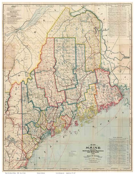 Old Maps Maine - Large State Maps