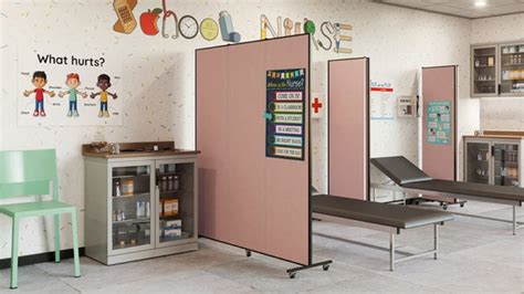 School Nurse Portable Walls Station - Screenflex Portable Room Dividers