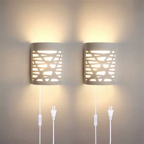 TRLIFE Modern Wall Sconce Plug in, LED Wall Sconce with Frosted Cover ...