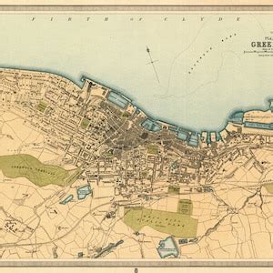 Greenock Map Old Map of Greenock Archival Print on Paper or Canvas - Etsy