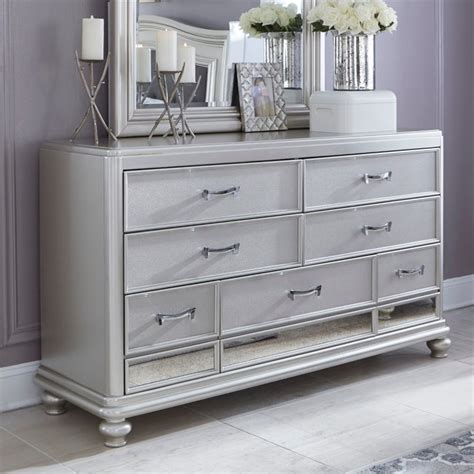 Ashley Coralayne 7 Drawer Dresser in Silver - B650-31