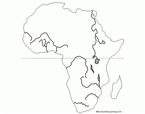 Blank Africa Physical Features Map