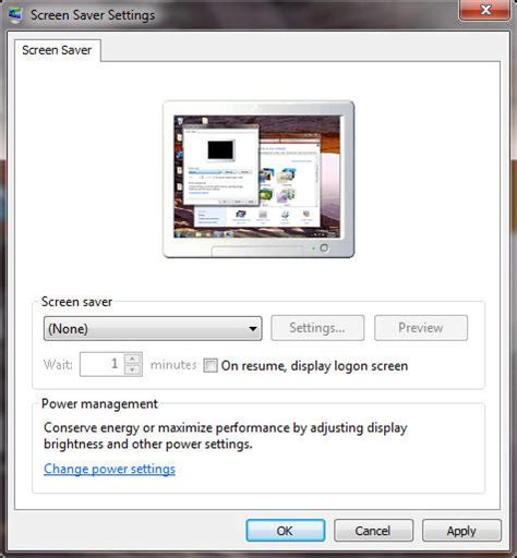 Windows 7 Screen Saver Settings