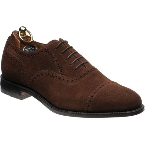 Herring Reading semi-Brogue in Brown Suede | Brogues, Shoes mens, Oxford shoes