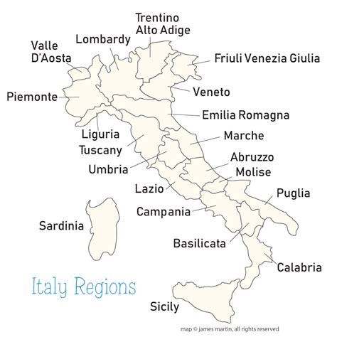 Italy Regions Map | Wandering Italy