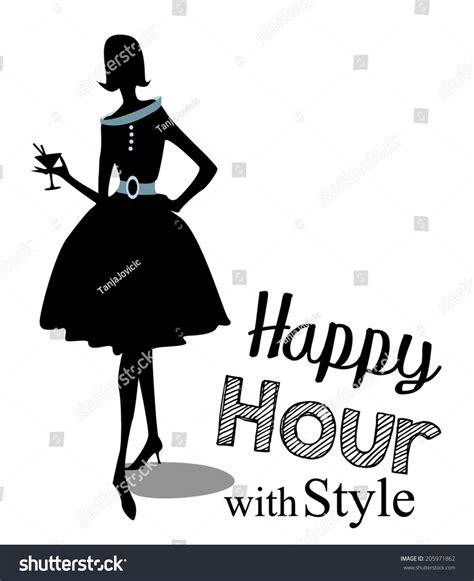 Vintage Happy Hour Invitation Stock Vector (Royalty Free) 205971862 ...