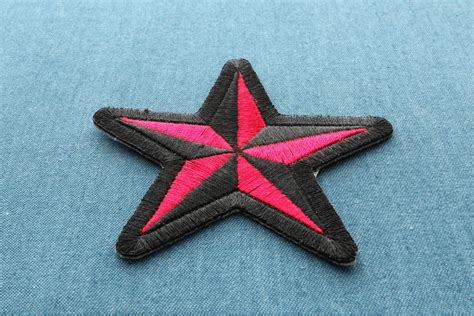 Red Black Star Novelty Iron on Patch - Iron on Novelty Patches by ...