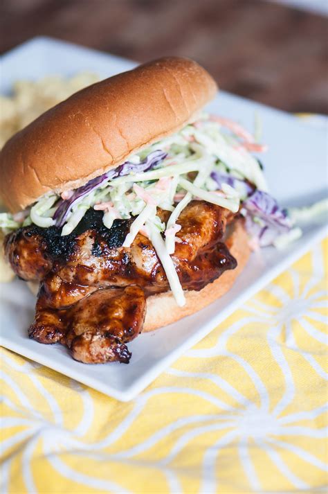 BBQ Chicken Sandwiches with Broccoli Slaw - Meg's Everyday Indulgence