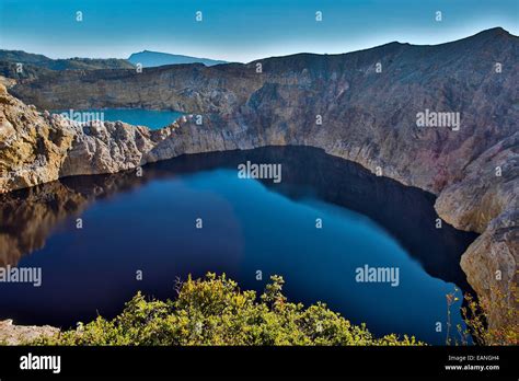 Kelimutu volcano crater lakes and caldera, Flores Island, Indonesia Stock Photo: 75462048 - Alamy