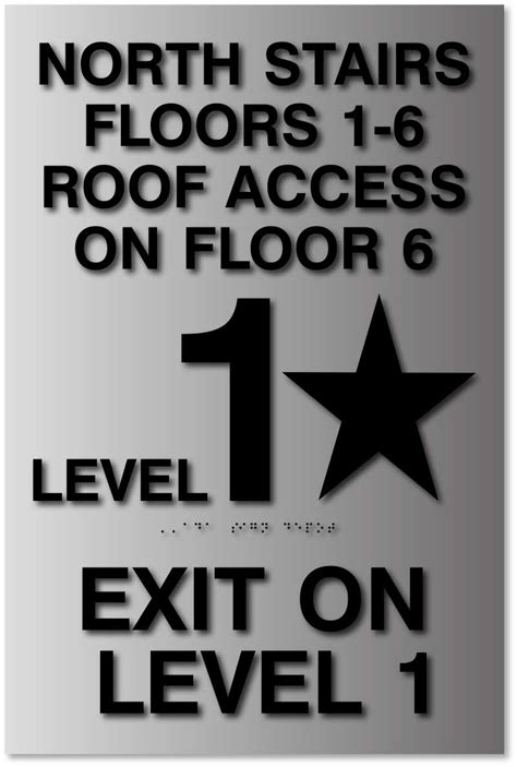 Stairwell Floor Number Signs with Braille - ADA & Fire Code Compliant ...